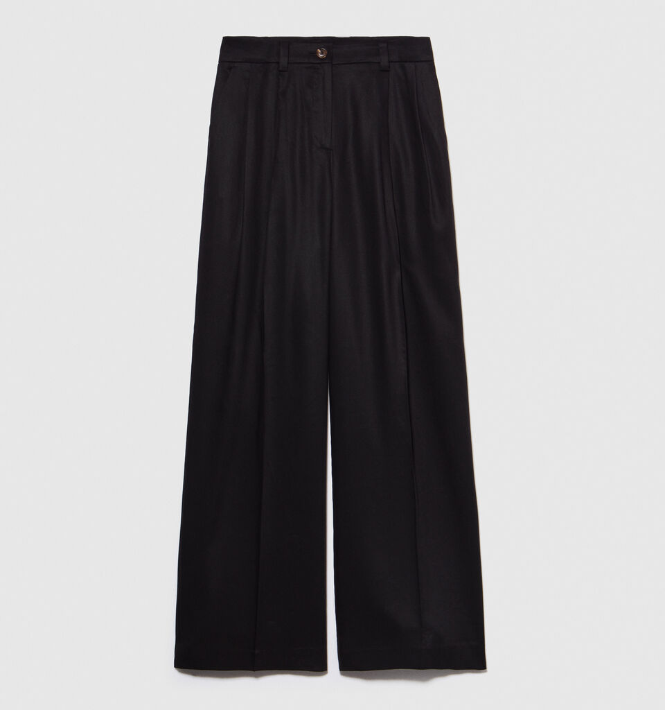 Low-waisted flare trousers - women's flared trousers - Black | Sisley image number 6